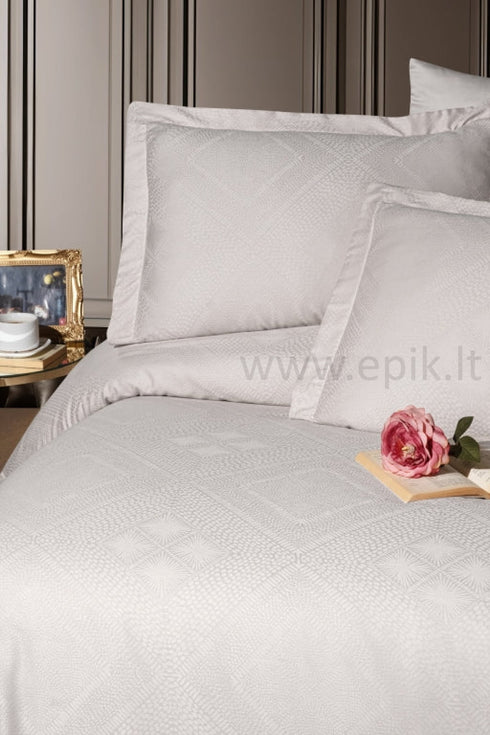 Exclusive žakardinio satino "Jacquard Collection" patalynės komplektas "Etnic Beige", šviesios smėlinės spalvos